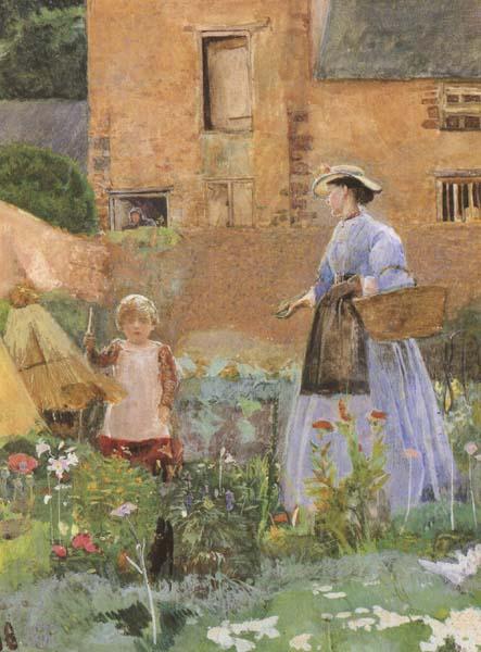 George John Pinwell,RWS In a Garden at Cookham (mk46) china oil painting image